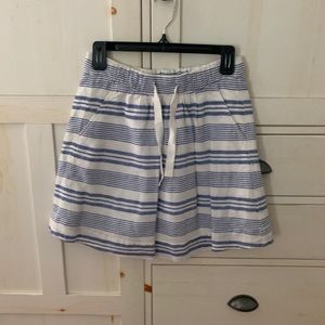 Linen drawstring mini-skirt